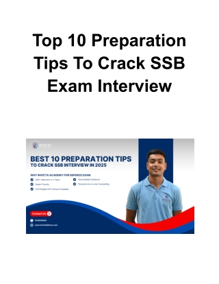 Top 10 Preparation Tips To Crack SSB Exam Interview