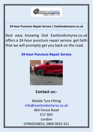 24-hour Puncture Repair Service Eastlondontyres.co.uk