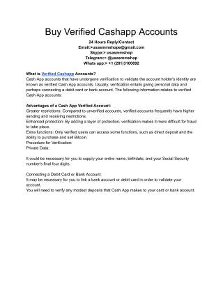 Buy Verified Cashapp Accounts-usasmmshop