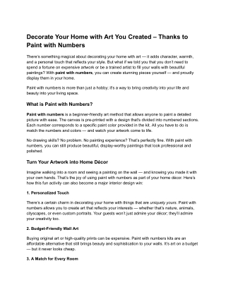 decorate your home with art you created thanks