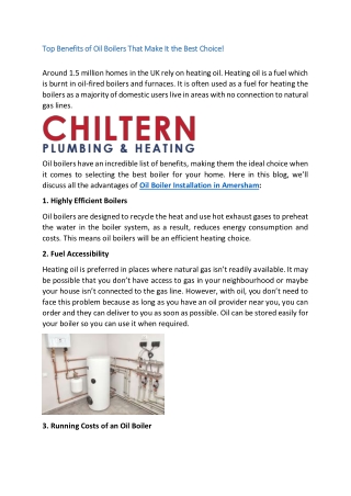 Top Benefits of Oil Boilers That Make It the Best Choice!