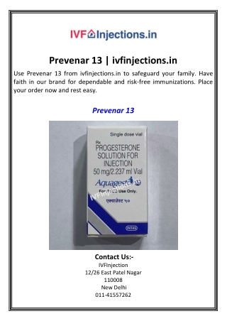 Prevenar 13  ivfinjections.in