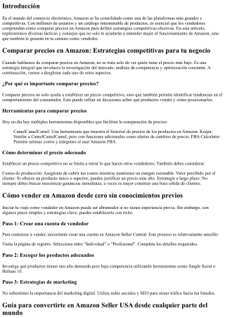 Comparar precios en Amazon: Estrategias competitivas para tu negocio