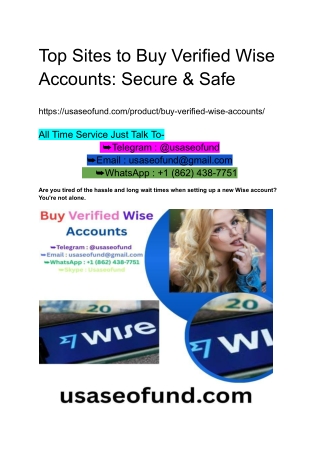 Top Sites to Buy Verified Wise Accounts_ Secure & Safe