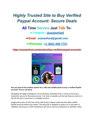 Highly Trusted Site to Buy Verified Paypal Account_ Secure Deals