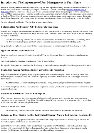introduction the importance of pest management