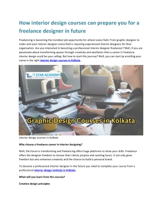 How interior design courses can prepare you for a freelance designer in future