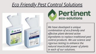 Eco Friendly Pest Control Solutions
