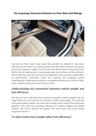 the surprising connection between car floor mats