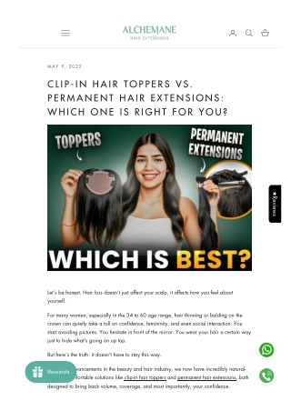 Clip-In Hair Toppers vs. Permanent Hair Extensions: Which One Is Right for You?