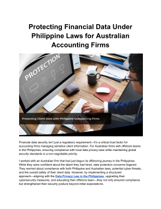 protecting financial data under philippine laws
