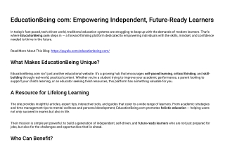 educationbeing com empowering independent future