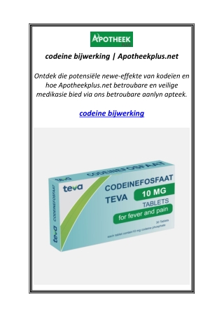 codeine bijwerking | Apotheekplus.net