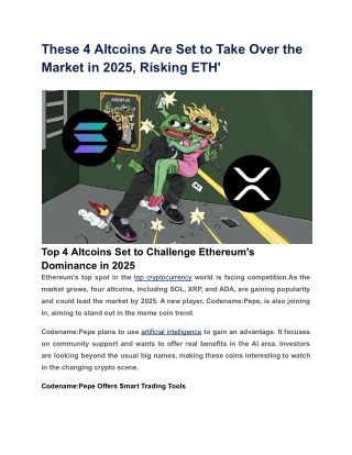 These 4 Altcoins Are Set to Take Over the Market in 2025, Risking ETH'