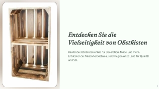 entdecken sie die vielseitigkeit von obstkisten