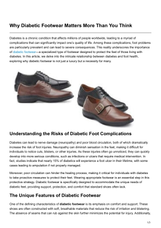Why Diabetic Footwear Matters More Than You Think