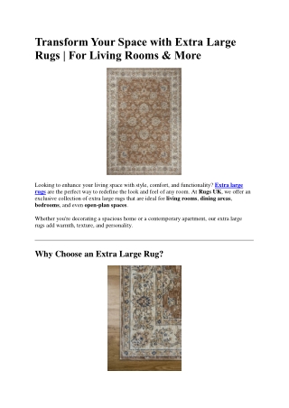 Extra Large Rugs For Living Rooms & More Rugs UK PDF