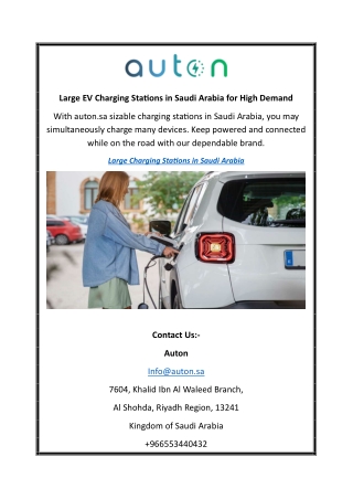 Large EV Charging Stations in Saudi Arabia for High Demand