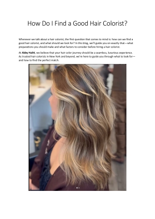 How Do I Find a Good Hair Colorist