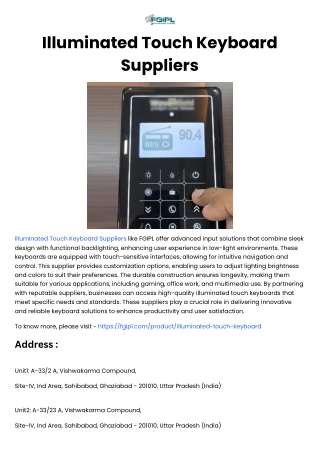 Illuminated Touch Keyboard Suppliers