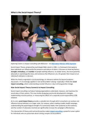 What is the Social Impact Theory