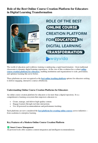 role of the best online course creation platform