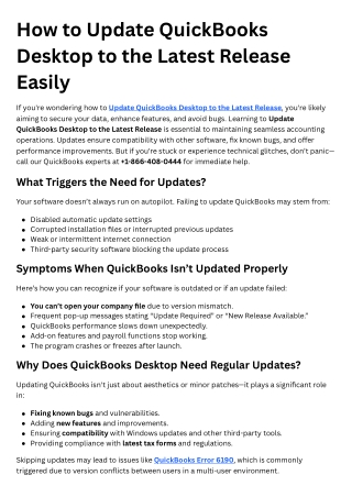 how to update quickbooks desktop to the latest