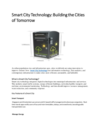 Smart City Technology Transforms Urban Life