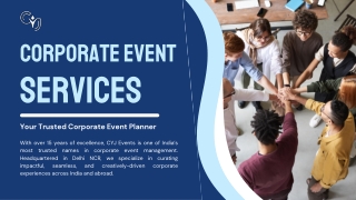 Top Corporate Event Services and Expert Event Planning in India with CYJ Events