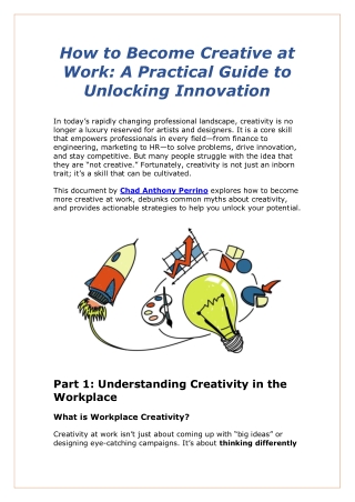 How to Become Creative at Work By Chad Anthony Perrino