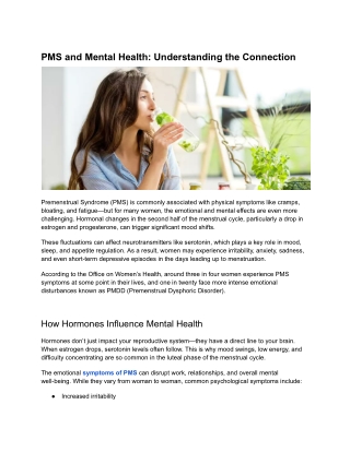 pms and mental health understanding the connection
