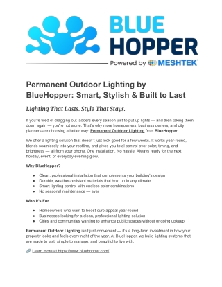 permanent outdoor lighting by bluehopper smart