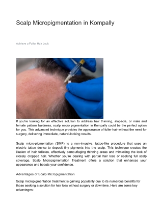 Scalp Micropigmentation Treatment-Advanced GroHair & Gloskin kompally
