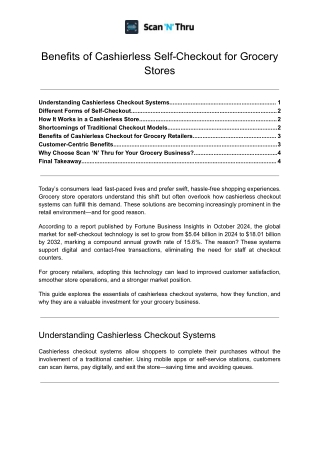Benefits of Cashierless Self-Checkout for Grocery Stores