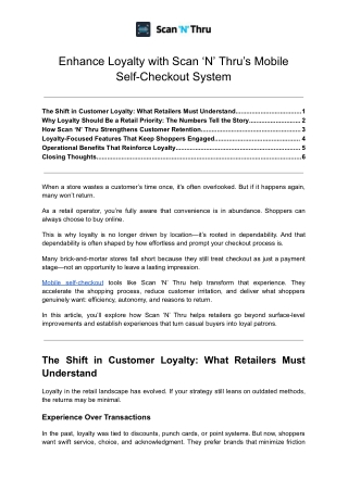 Enhance Loyalty with Scan ‘N’ Thru’s Mobile Self-Checkout System