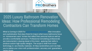 2025 Luxury Bathroom Renovation Ideas: How Professional Remodeling Contractors