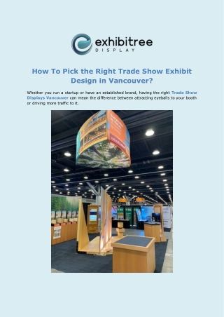 The Importance of Trade Show Exhibit Design in Vancouver