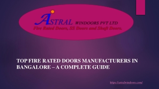 Top Fire Rated Doors Manufacturers in Bangalore – A Complete Guide