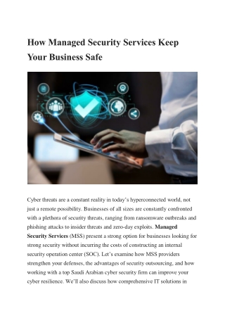 How Managed Security Services Keep Your Business Safe