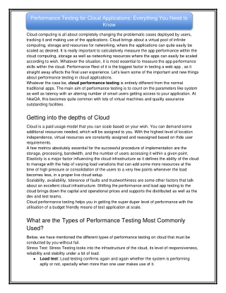 performance testing for cloud applications