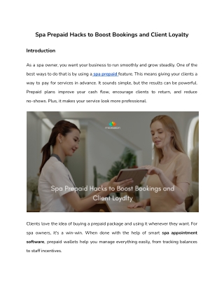Spa Prepaid Hacks to Boost Bookings and Cilent Loyalty