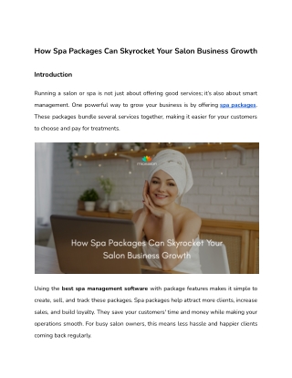 How Spa Packages Can Skyrocket Your Salon Business Growth