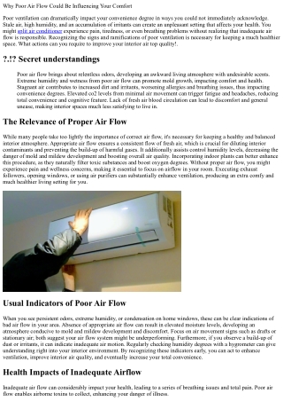 why poor air flow could be influencing your