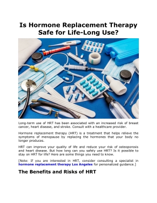 Is Hormone Replacement Therapy Safe for Life-Long Use