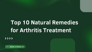 Top 10 Natural Remedies for Arthritis Treatment
