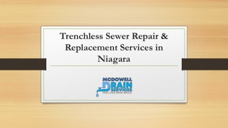 Trenchless Sewer Repair & Replacement Services in Niagara