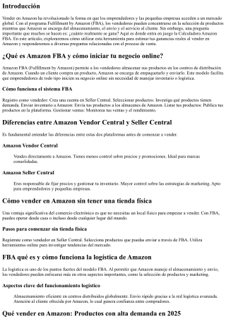 Calculadora Amazon FBA: Estima tus ganancias reales al vender