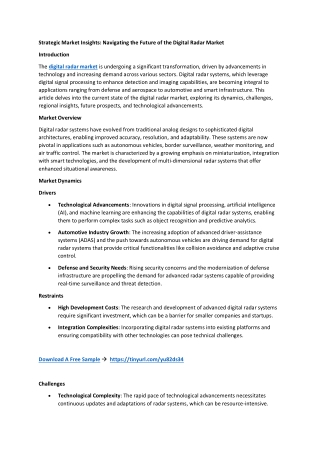 Strategic Market Insights: Navigating the Future of the Digital Radar Market