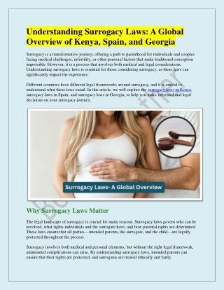 understanding surrogacy laws a global overview