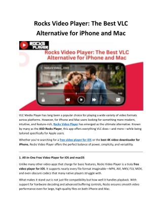 Rocks Video Player The Best VLC Alternative for iPhone and Mac